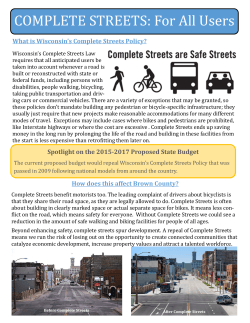 COMPLETE STREETS: For All Users
