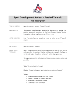 Sport Development Advisor â Parafed Taranaki