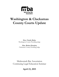 Washington and Clackamas Courts Update 2015 Materials