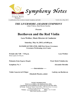 May 2015 edition of Symphony Notes - Livermore