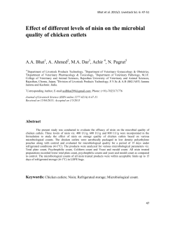 Effect of different levels of nisin on the microbial quality of chicken