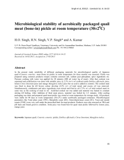 Microbiological stability of aerobically packaged quail meat (bone