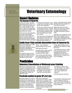 April_2015_Newsletter - Livestock Veterinary Entomology
