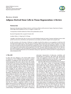 Stem Cells in Tissue Regeneration