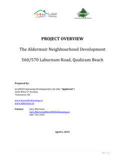 PROJECT OVERVIEW The Aldermuir Neighbourhood Development