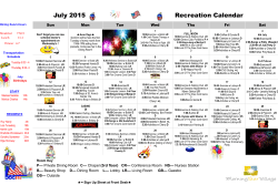 Events Calendar - MORNING STAR VILLAGE
