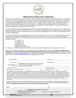 Meeting House Reservation Application