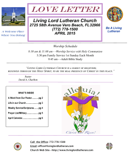 April, 2015 Newsletter - Living Lord Lutheran Church