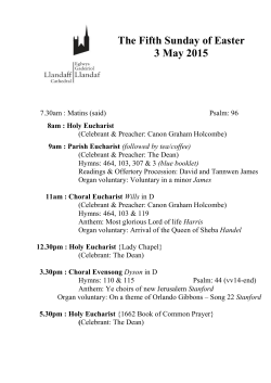 The Fifth Sunday of Easter 3 May 2015