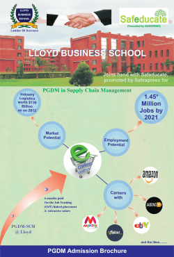 Admission Brochure - Lloyd Business school
