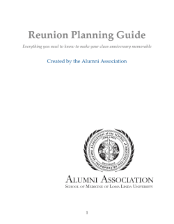 Class Reunion Guide - Alumni Association, SMLLU