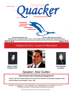 Oakland City Council Member - Lake Merritt Breakfast Club