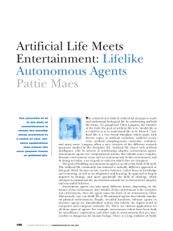 Artificial Life Meets Entertainment: Lifelike Autonomous