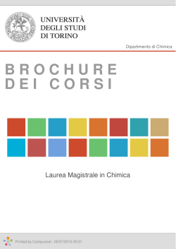 Brochure dei corsi  - Laurea Magistrale in Chimica