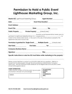 Permission to Hold a Public Event Lighthouse Marketing Group, Inc.