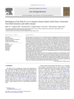 Metallogeny of the Shilu FeâCoâCu deposit, Hainan Island, South
