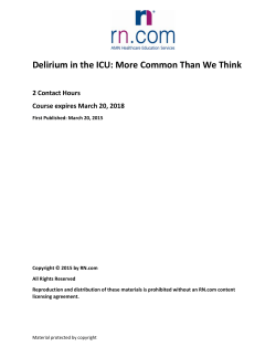 Delirium in the ICU: More Common Than We Think 2