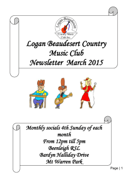 Logan Beaudesert Country Music Club Newsletter March