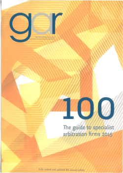 The guide to specialist arbitration firms 2015 - LO Baptista