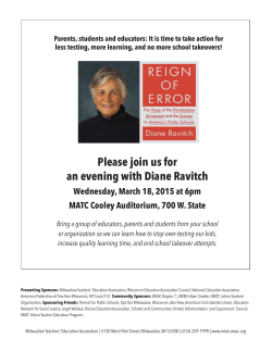 Please join us for an evening with Diane Ravitch