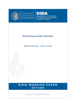 DISIA WORKING PAPER 2015/05 Searching secrets rationally