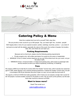 Catering Policy & Menu