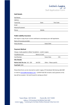 Stall Application Form