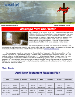 April Newsletter - Locust Hill Baptist Church