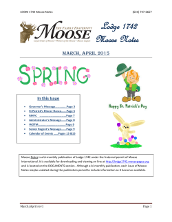 Lodge 1742 Moose Notes - Moose Lodge 1742 / WOTM Chapter