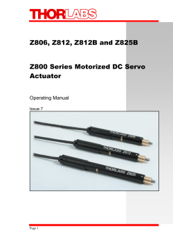 Z806, Z812, Z812B and Z825B Z800 Series Motorized DC Servo