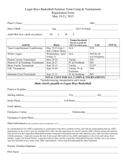 Team Camp registration form