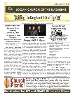 Newsletter - The Logan Church of the Nazarene