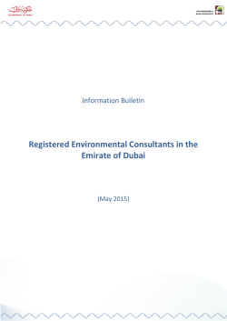 Registered Environmental Consultants in the Emirate of Dubai