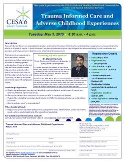 Trauma Informed Care and Adverse Childhood