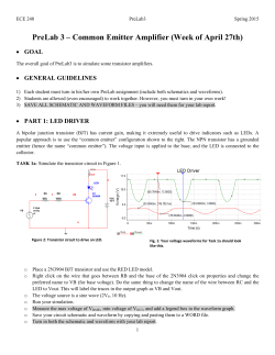 PreLab 3 â Common Emitter Amplifier (Week of April 27th)