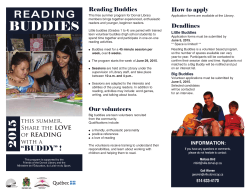 Reading Buddies Pamphlet 2015 - Loisirs et culture