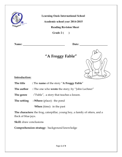 Grade 2 A Froggy Fable Revision sheet