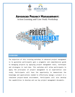 Advanced Project Management: - Arthur Lok Jack Graduate School