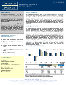 Lombardia Capital International Equity Value Strategy Overview Q1