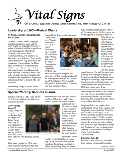 Vital Signs - Lombard Mennonite Church