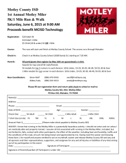 Motley County ISD 1st Annual Motley Miler 5K/1 Mile Run & Walk