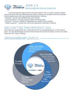 Become a sponsor - Longmont Startup Week