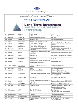List of the participants - Long Term Investment Intergroup