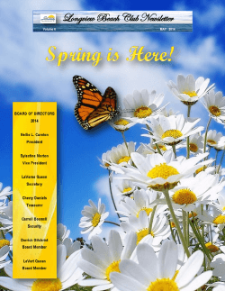 2014 Spring Newsletter - Longview Beach Club Association Inc.