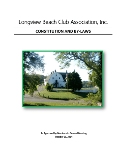 Constitution and Bylaws - Longview Beach Club Association Inc.