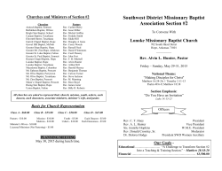Southwest District Missionary Baptist Association Section #2