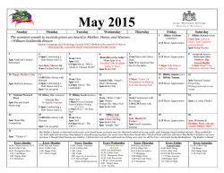 May 2015 Event Calendar Click Here