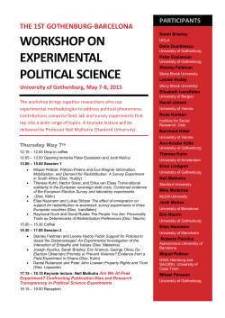 Workshop on Experimental Political Science