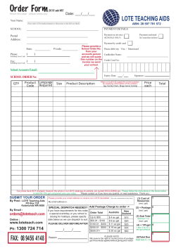 Print Order Form - LOTE Teaching Aids