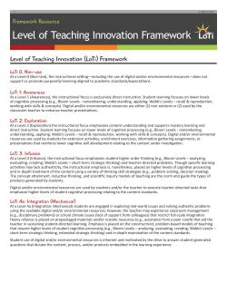 Level of Teaching Innovation Framework